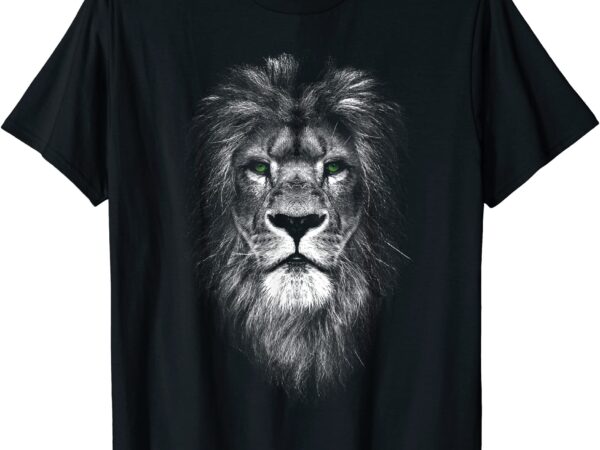 Cool lion with green eyes t shirt men