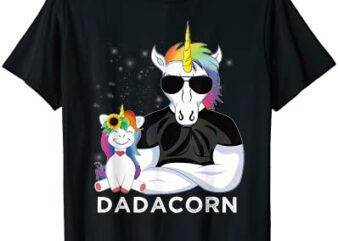 dadacorn muscle unicorn dad baby daughter fathers day gift t shirt men