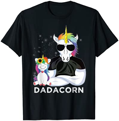 Dadacorn muscle unicorn dad baby daughter fathers day gift t shirt men