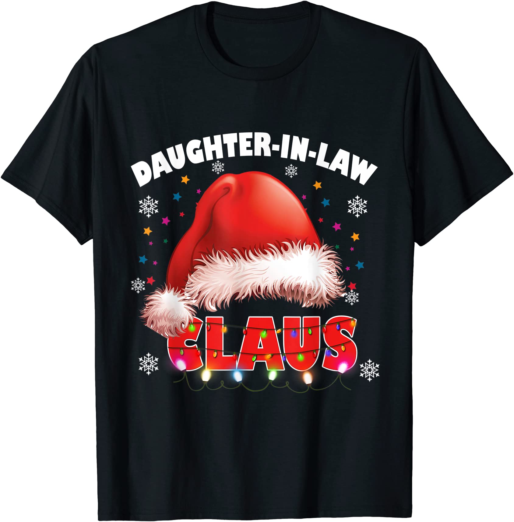 daughter in law claus santa hat christmas matching family t shirt men ...