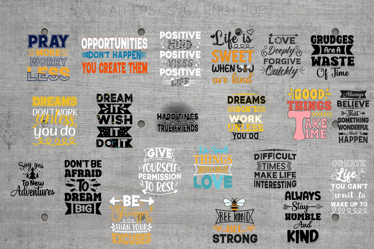 Inspirational & Motivational Quotes Bundle - Buy T-shirt Designs