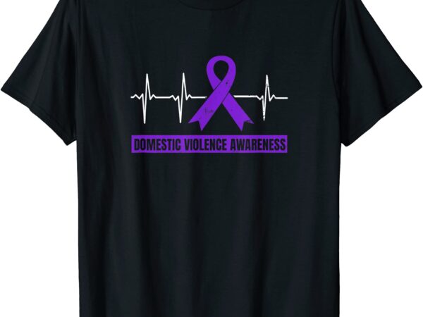 domestic violence awareness design heartbeat ecg gift t shirt men - Buy ...