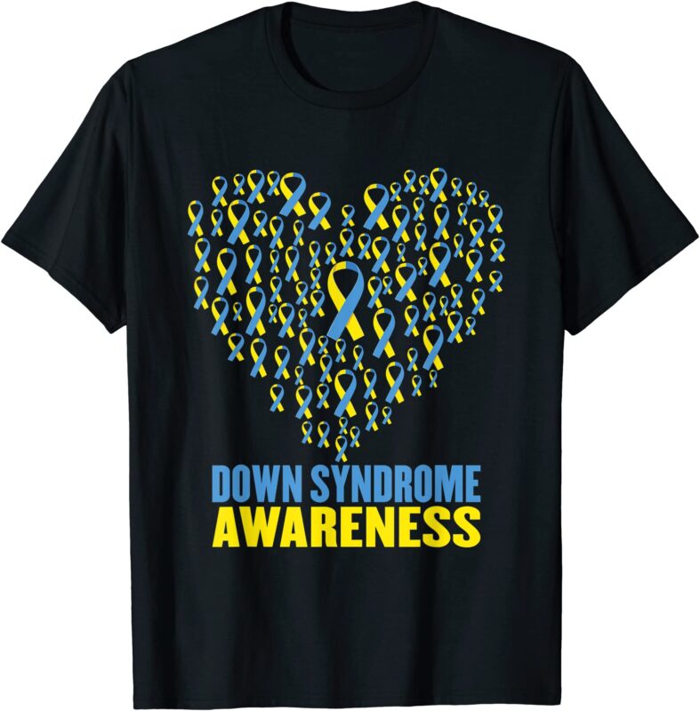 down syndrome awareness t shirt with ribbon heart men - Buy t-shirt designs