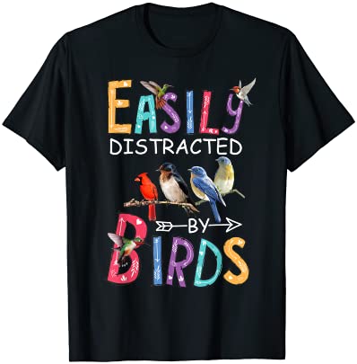 Easily distracted by birds funny bird t shirt men