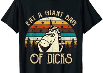 eat a giant bag of dicks unicorn t shirt men