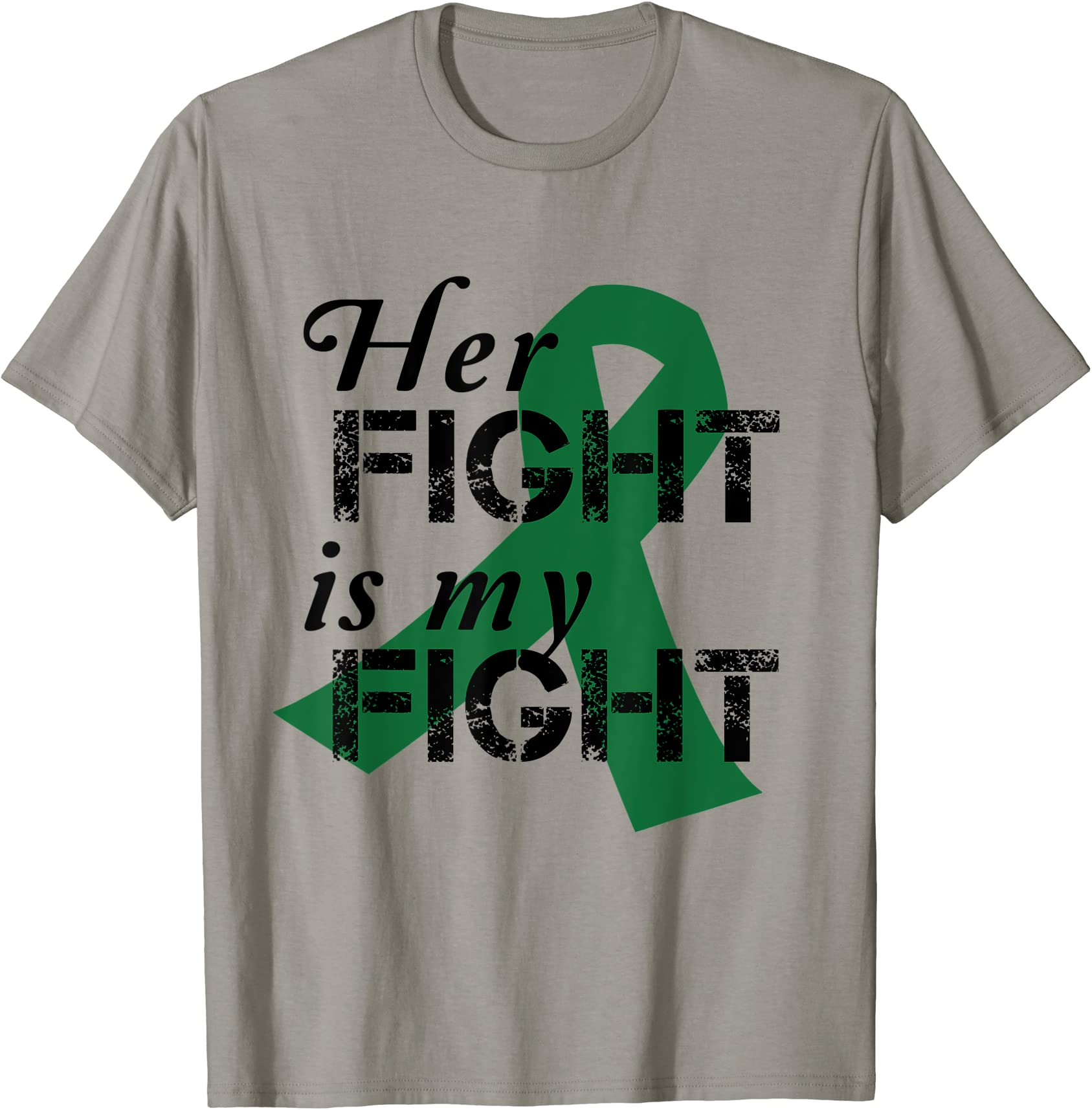 emerald ribbon liver cancer awareness her fight t shirt men - Buy t ...