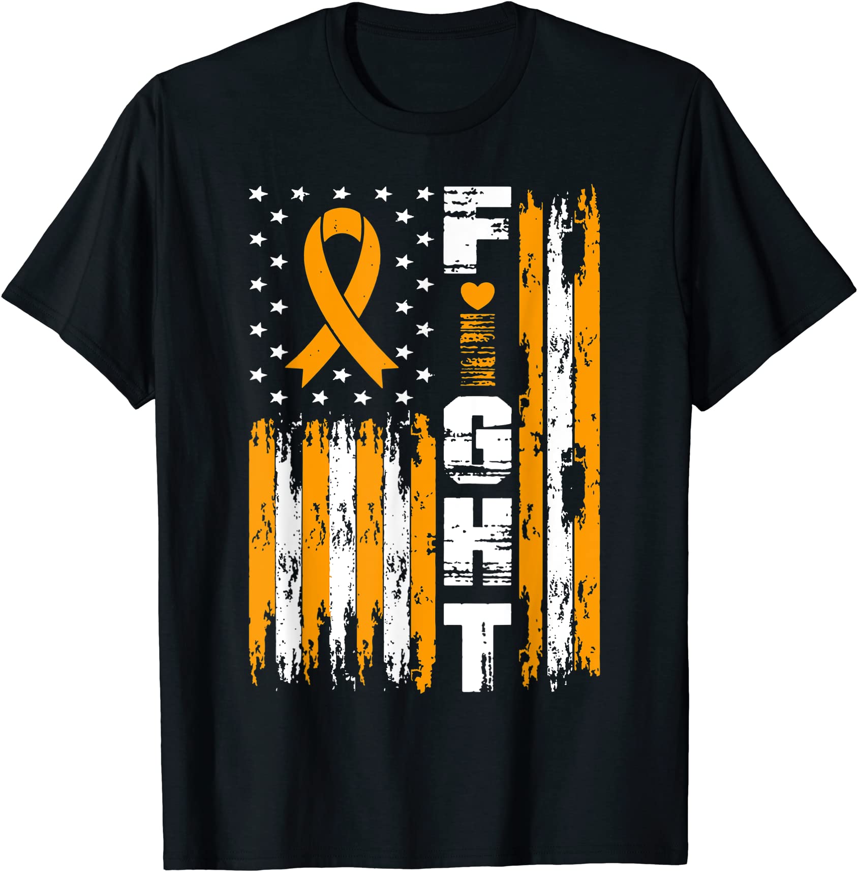 fight copd awareness patriotic usa american flag orange t shirt men ...