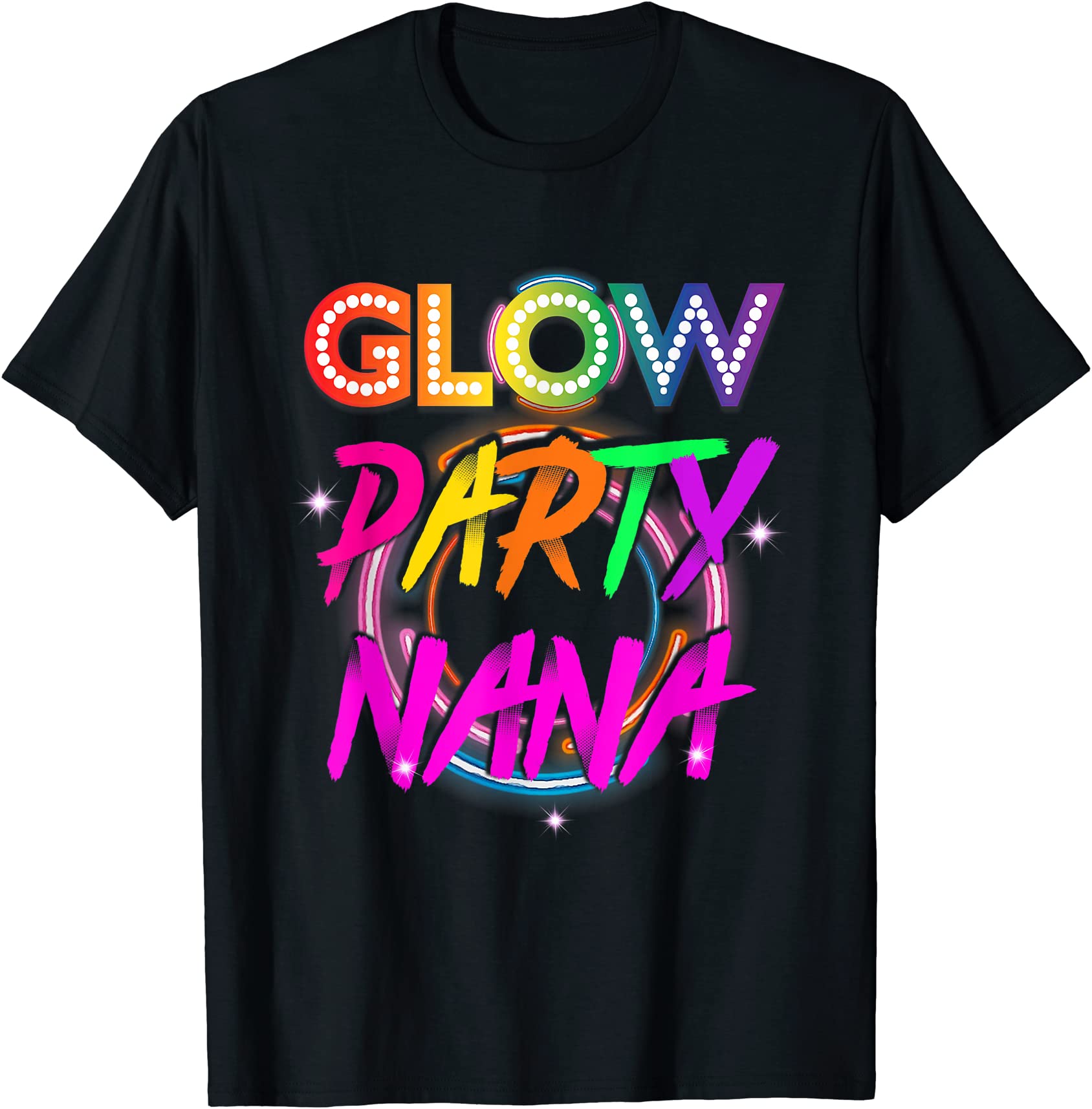 glow party nana tshirt paint splatter effect glow party t shirt men ...