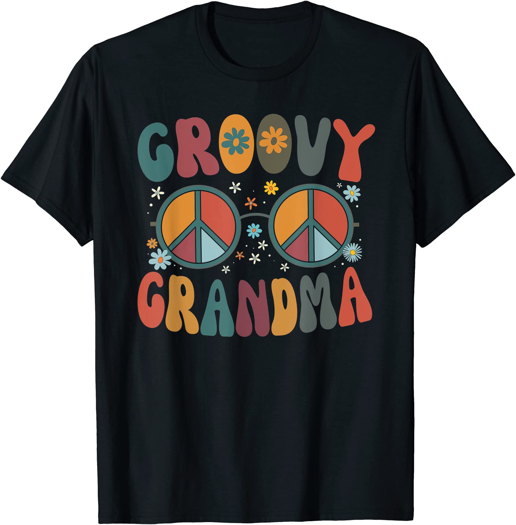 groovy grandma retro 70s peace sign design grandmother t shirt men ...