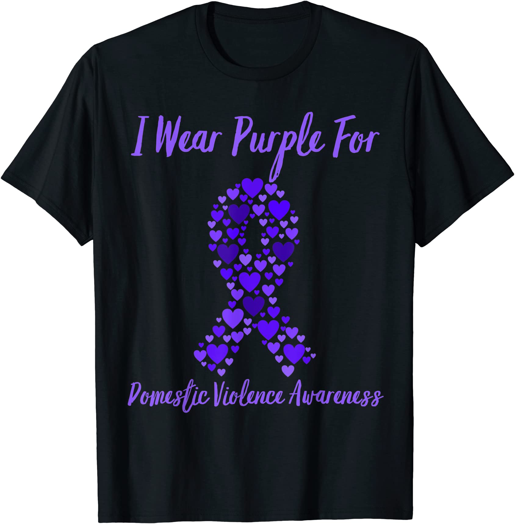 i wear purple for domestic violence awareness for women men t shirt men ...