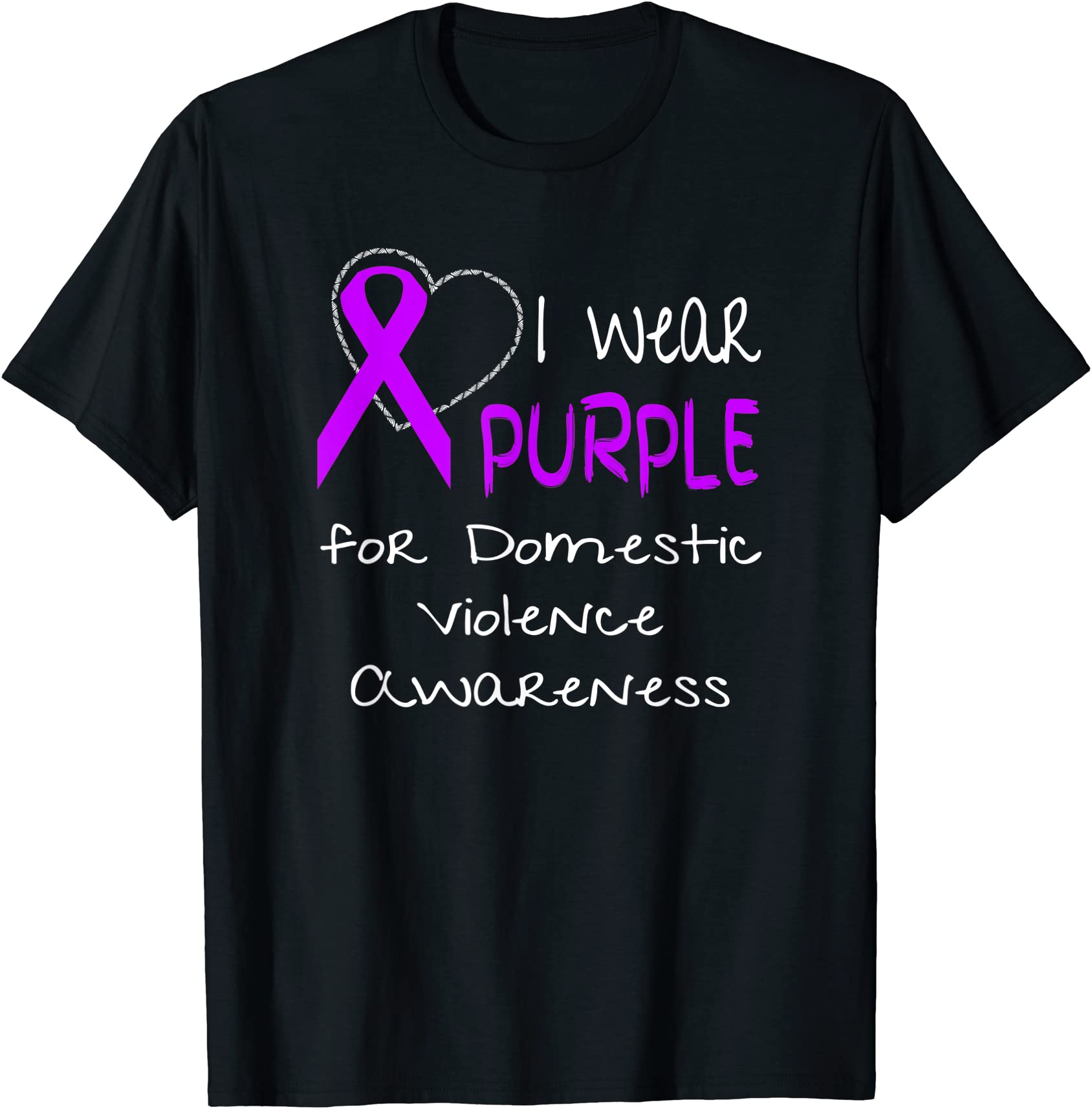 i wear purple for domestic violence awareness ribbon t shirt men - Buy ...