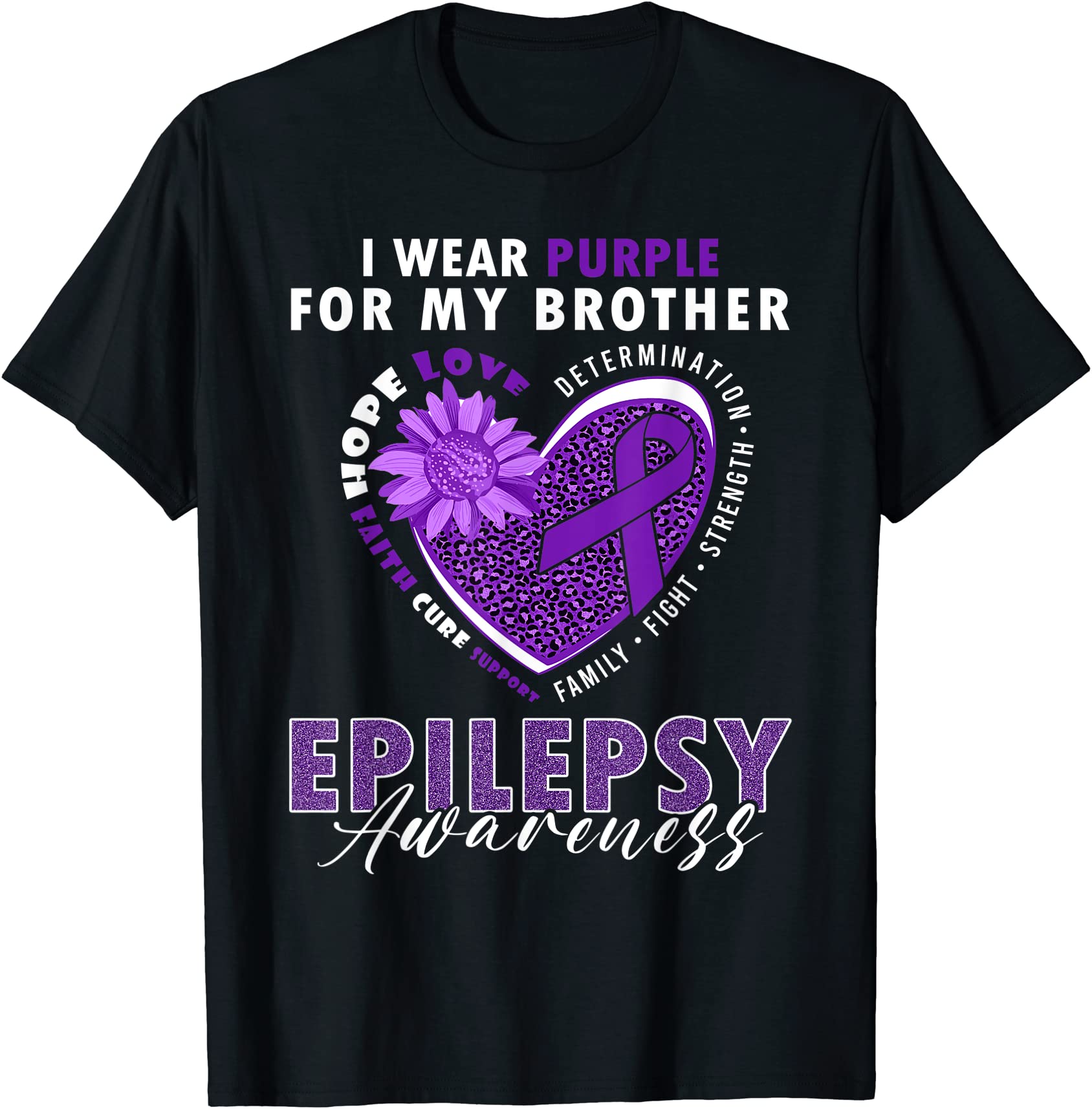 i wear purple for my brother epilepsy awareness supporter t shirt men ...