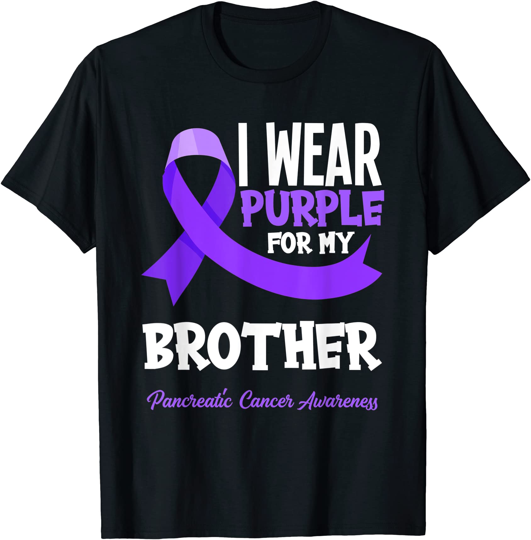 i wear purple for my brother pancreatic cancer awareness t shirt men ...