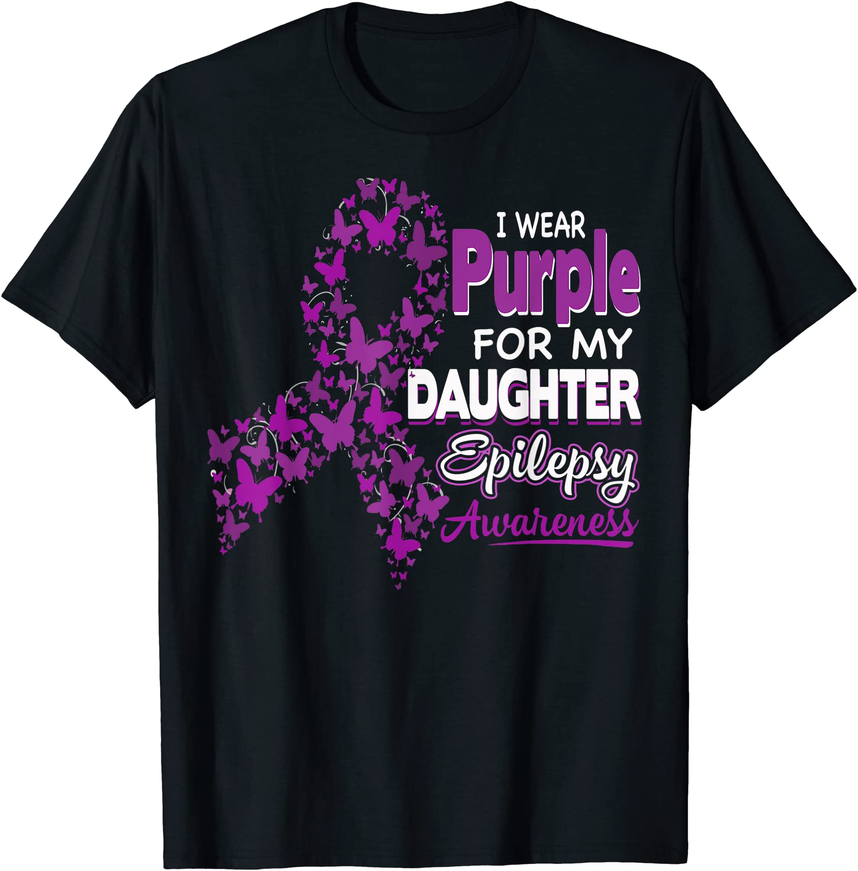 i wear purple for my daughter epilepsy awareness shirt men - Buy t ...