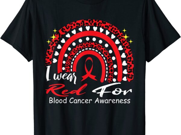 i wear red for blood cancer awareness rainbow in september t shirt men ...