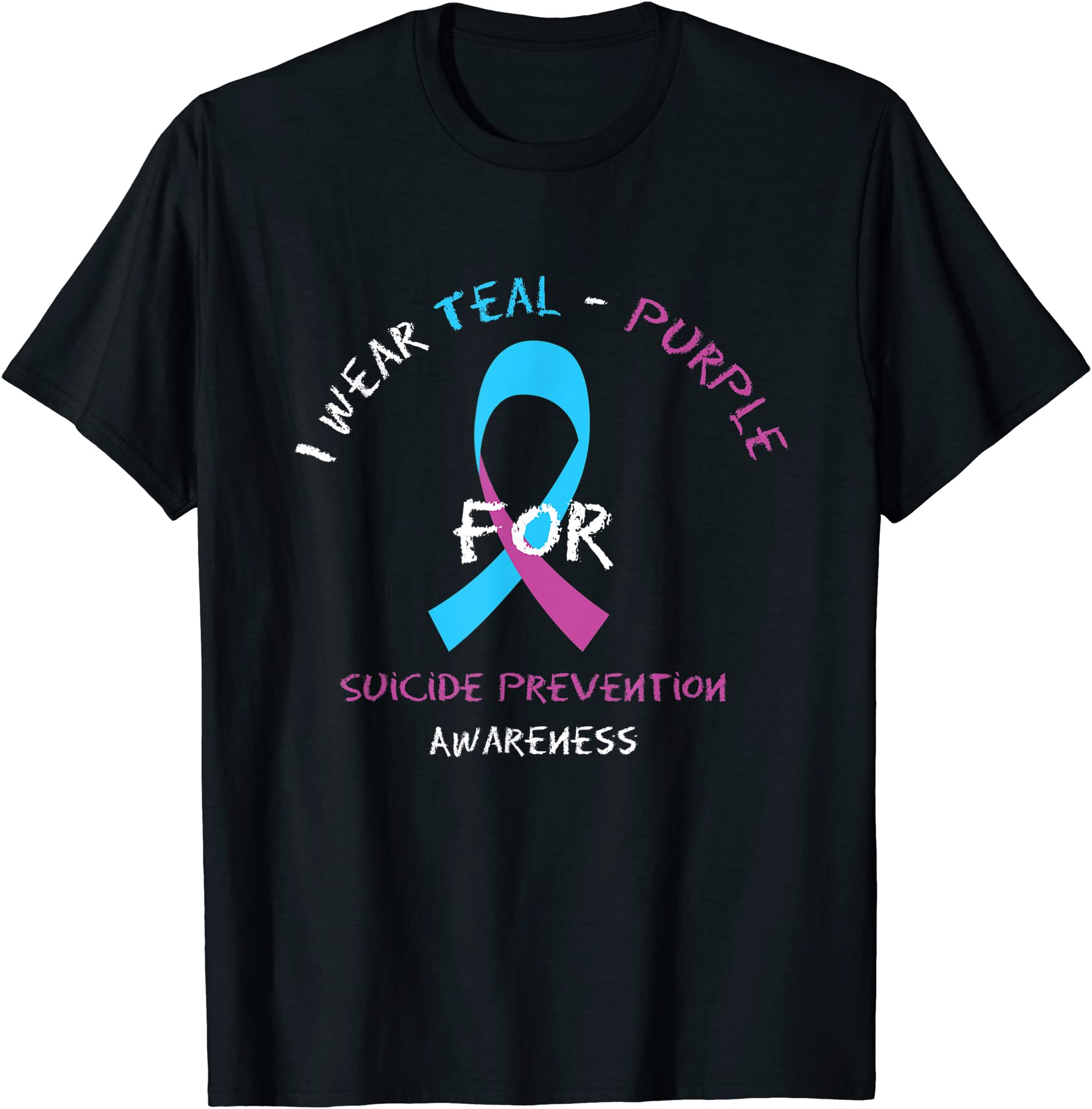 i wear teal purple for suicide prevention awareness t shirts men - Buy ...