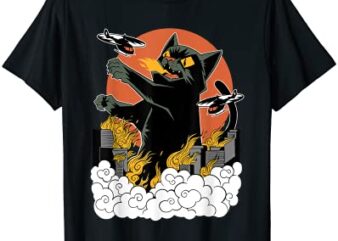 japanese sunset catzilla t shirt men - Buy t-shirt designs