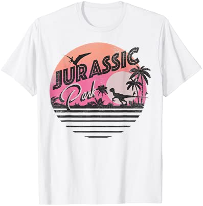 Jurassic park retro 9039s dinosaur scene t shirt men