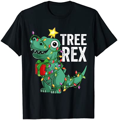 Kids christmas dinosaur tree rex pajamas toddler boys xmas t shirt men