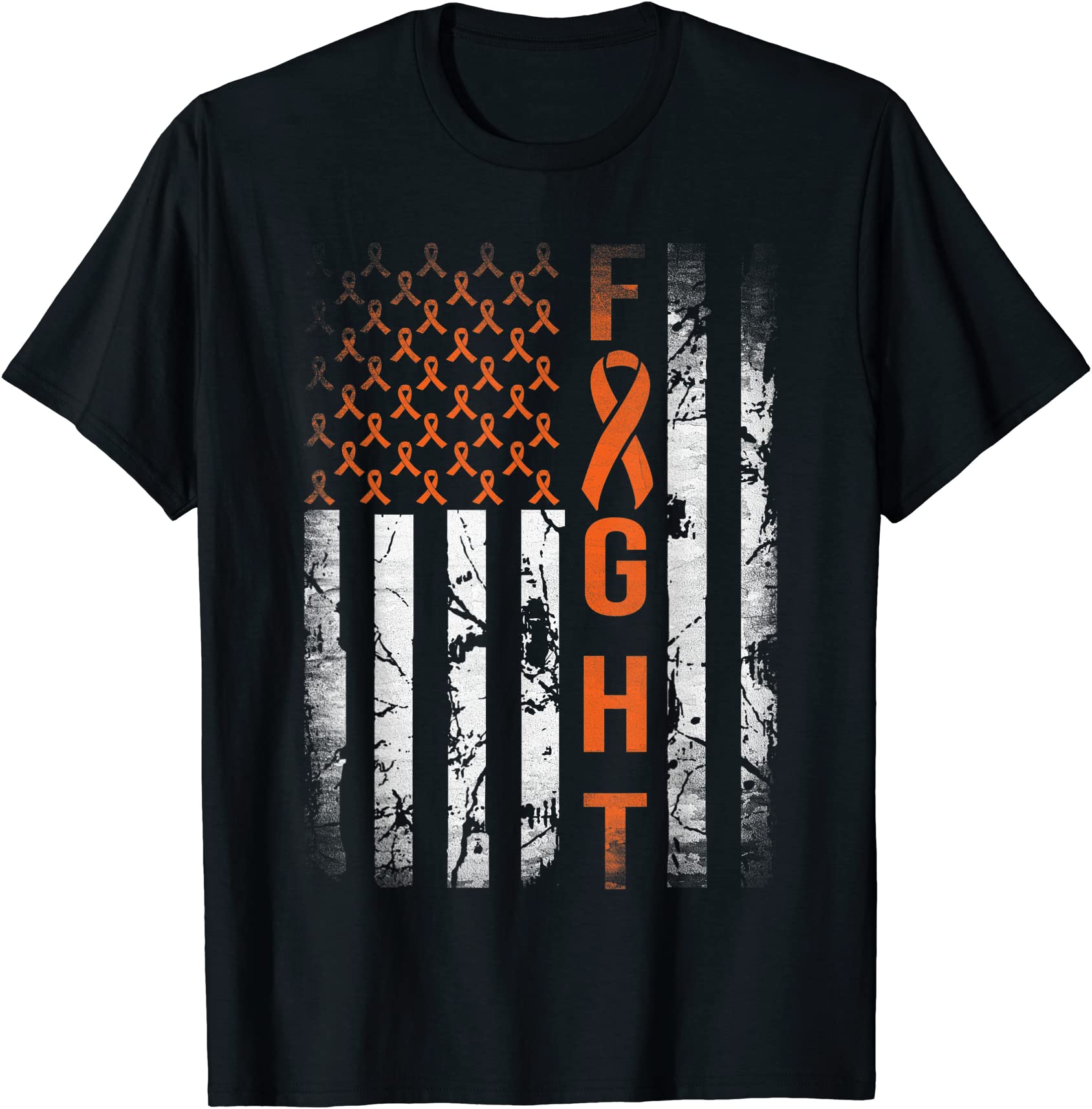 leukemia ribbon fight american flag leukemia awareness t shirt men ...