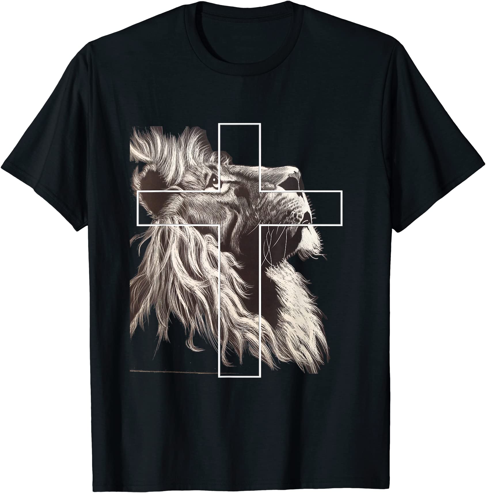 lion god believer church cross christian gift christians t shirt men ...