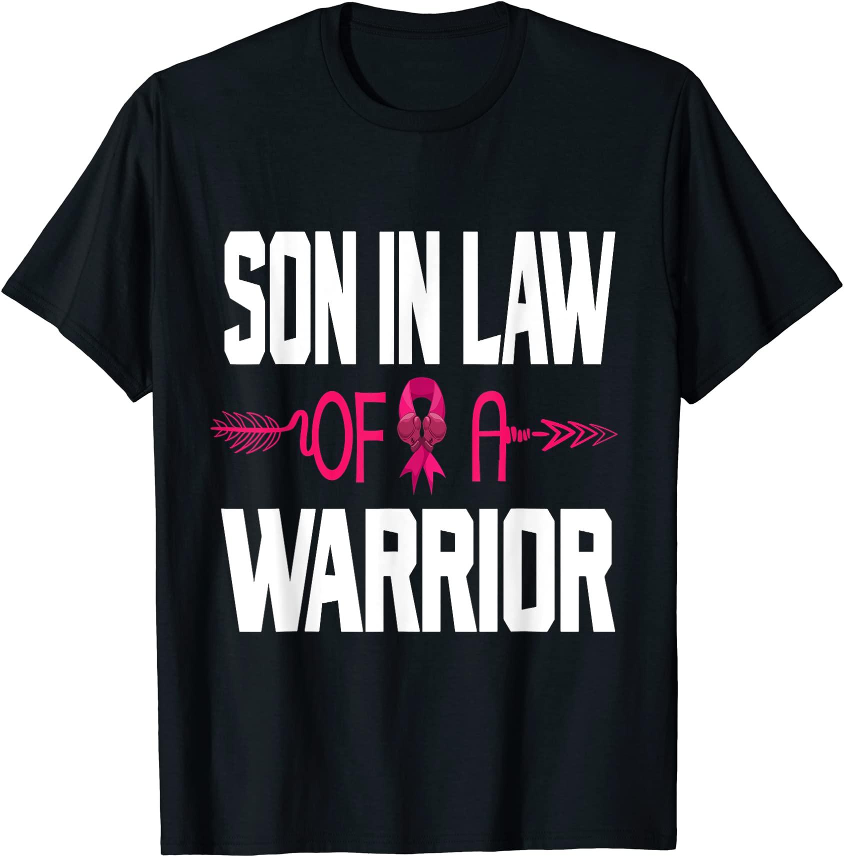 mens breast cancer mother in law son in law of warrior t shirt men ...