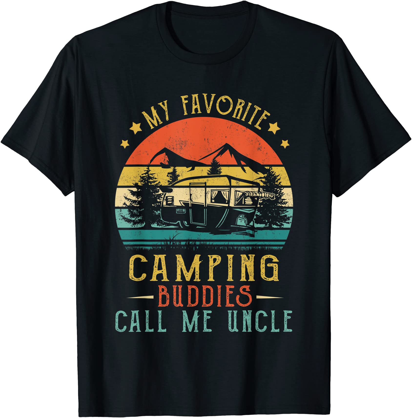 mens my favorite camping buddies call me uncle vintage fathers t shirt ...