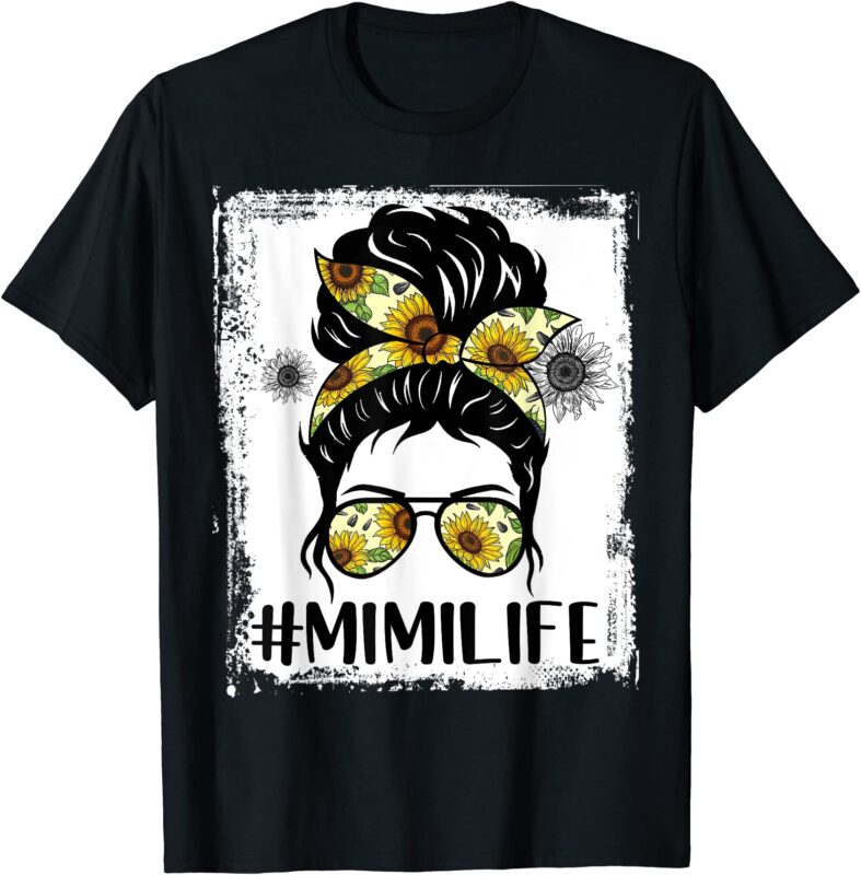 mimi life shirts for women sunflower sunglasses messy bun t shirt men ...