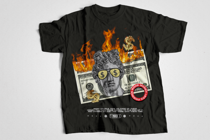 money on fire Urban Streetwear T-Shirt Design Bundle, Urban Streetstyle, Pop Culture, Urban Clothing, T-Shirt Print Design, Shirt Design, Retro Design