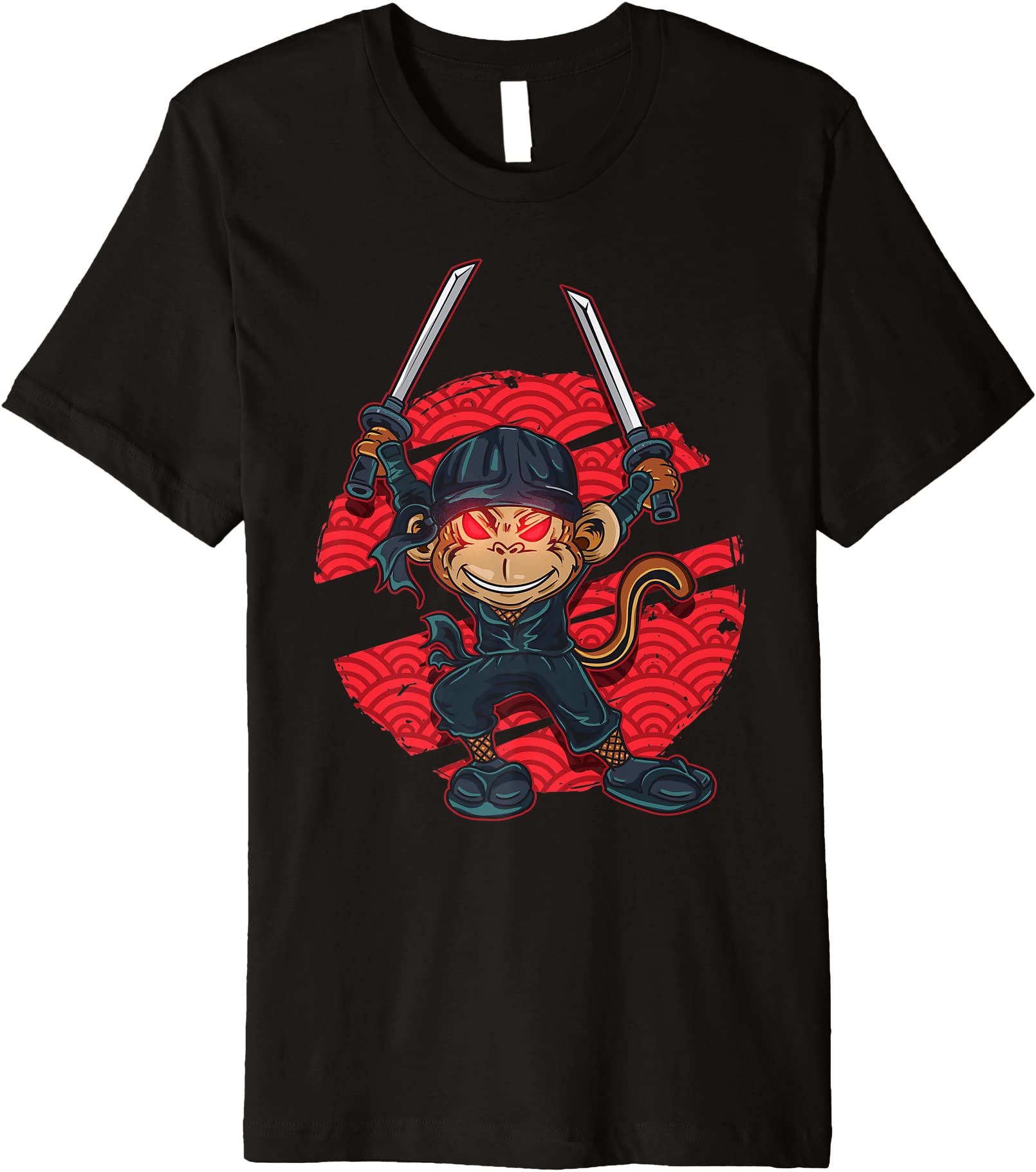 monkey ninja martial arts ninjitsu ninpo shinobi jutsu premium t shirt ...