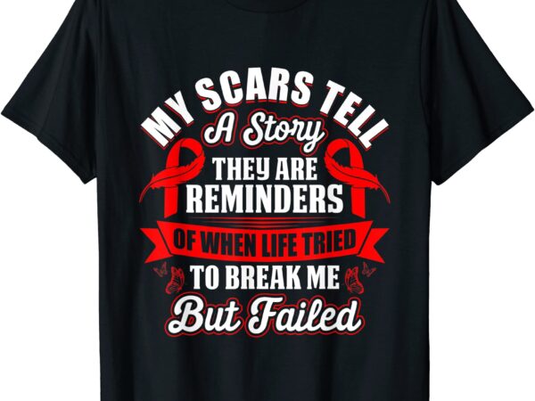 my scars tell a story blood cancer ribbon awareness t shirt men - Buy t ...