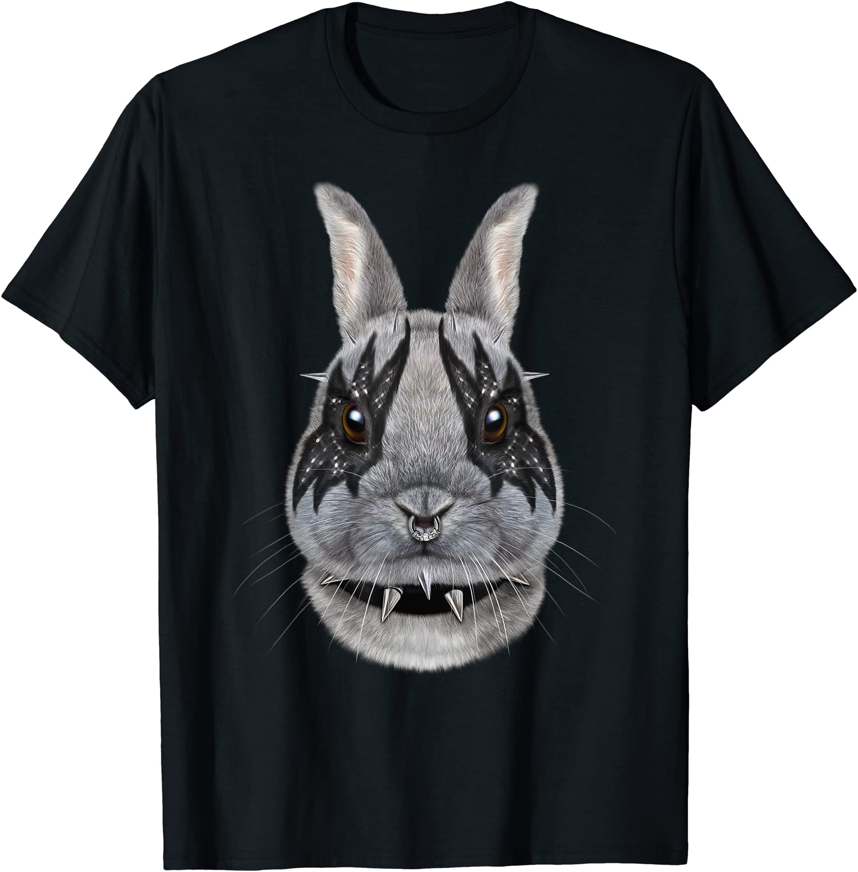 netherland dwarf rabbit in punk rock style t shirt men - Buy t-shirt ...