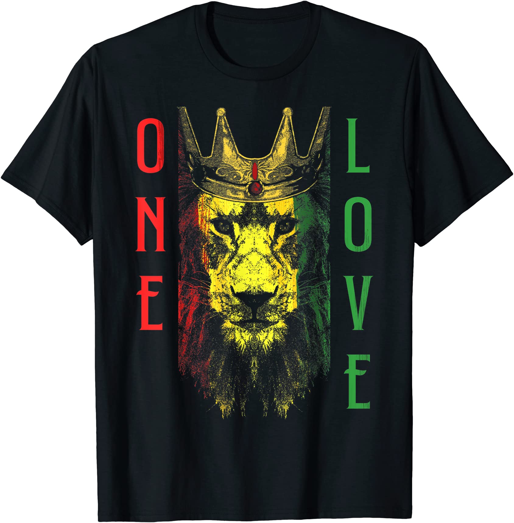 one love rasta lion jamaican pride reggae african t shirt men - Buy t ...