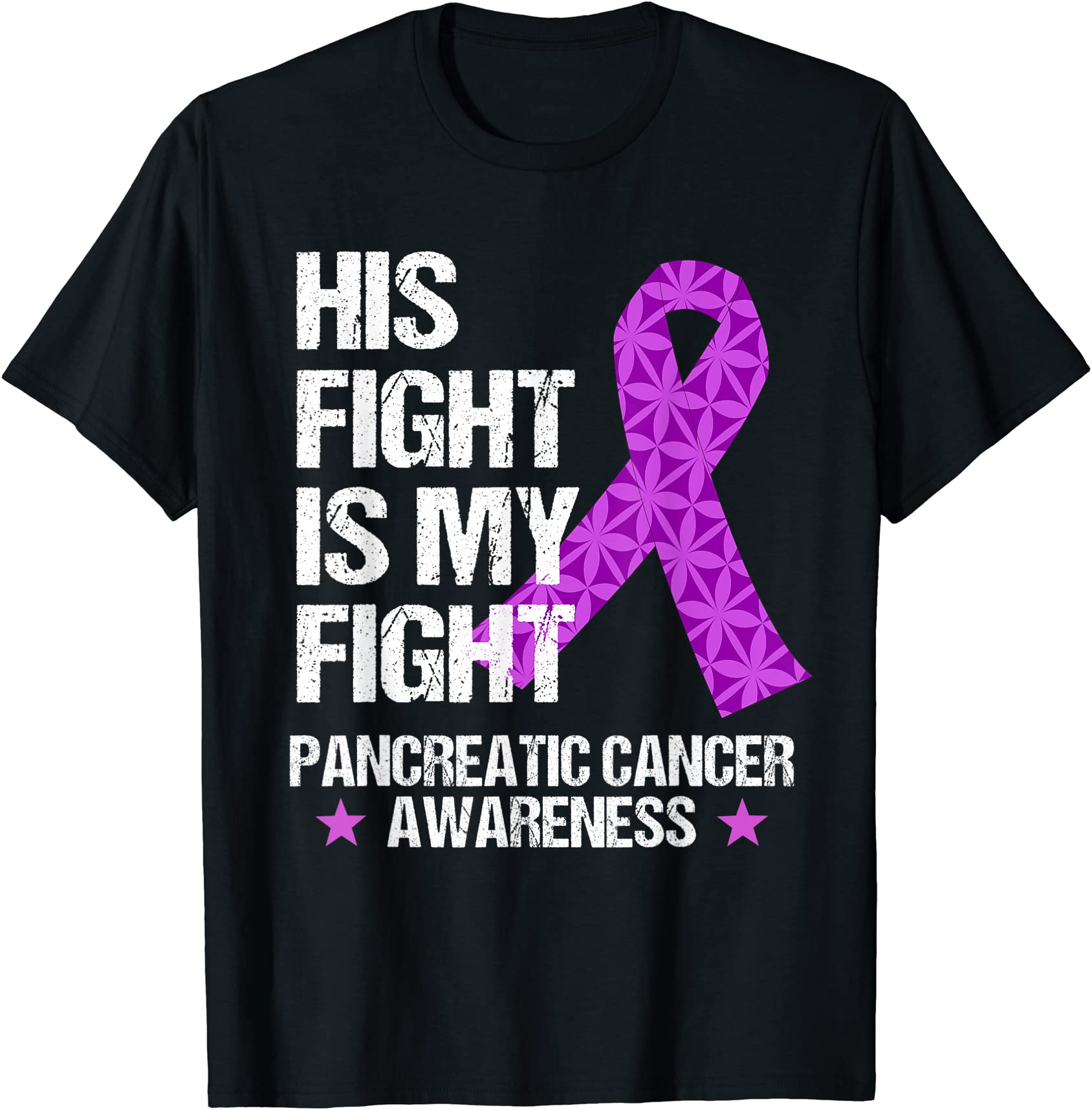 pancreatic cancer awareness his fight purple ribbon gift t shirt men ...