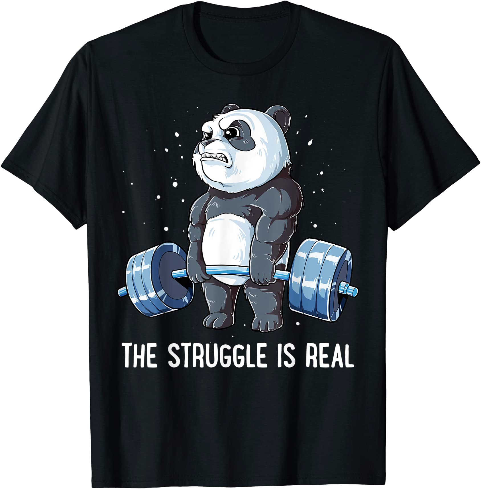 panda the struggle is real weightlifting fitness gym funny t shirt men ...