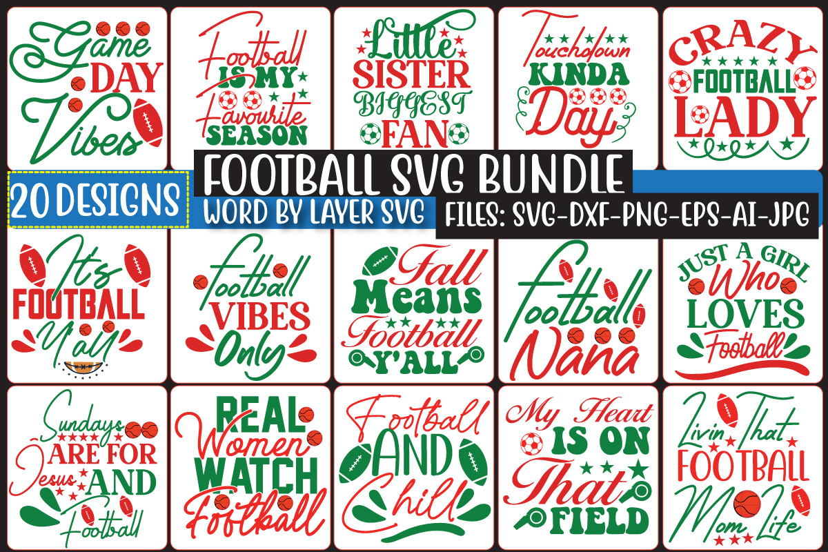 Football Svg Bundle - Buy t-shirt designs