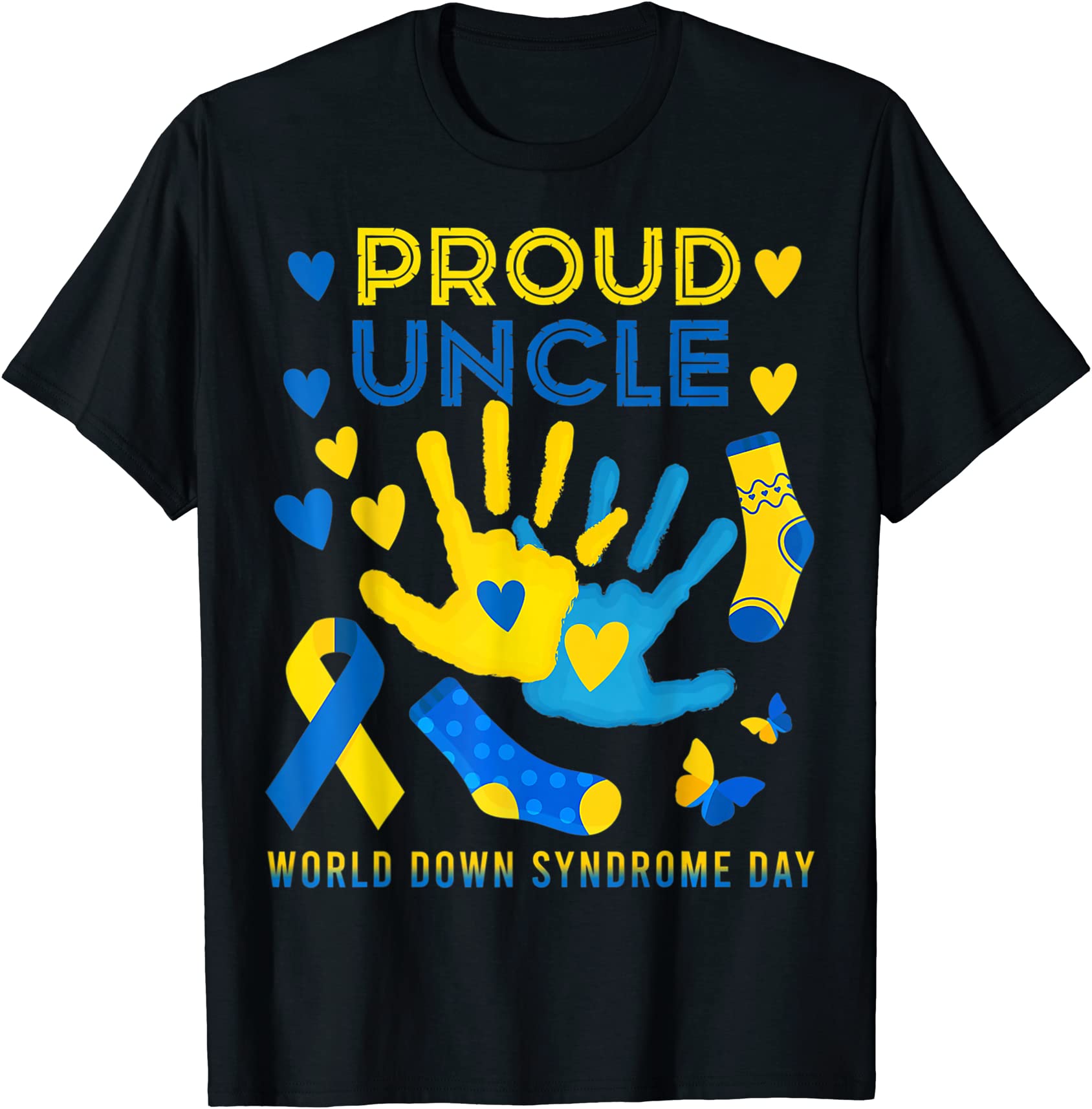 proud uncle t21 world down syndrome awareness day ribbon t shirt men ...