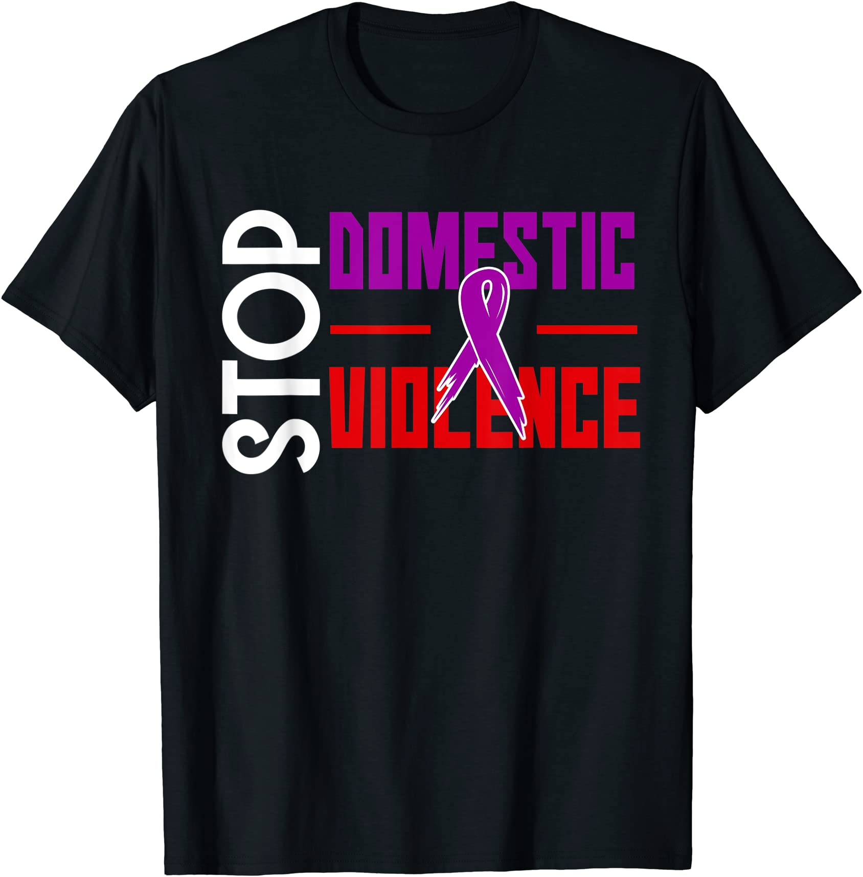 purple ribbon stop domestic violence awareness t shirt men - Buy t ...