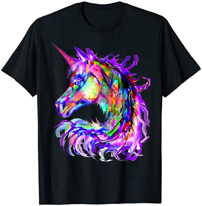 Purple unicorn gift colorful psychedelic kawaii trippy alt t shirt men