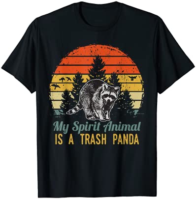 raccoon my spirit animal is a trash panda funny retro t shirt men - Buy ...