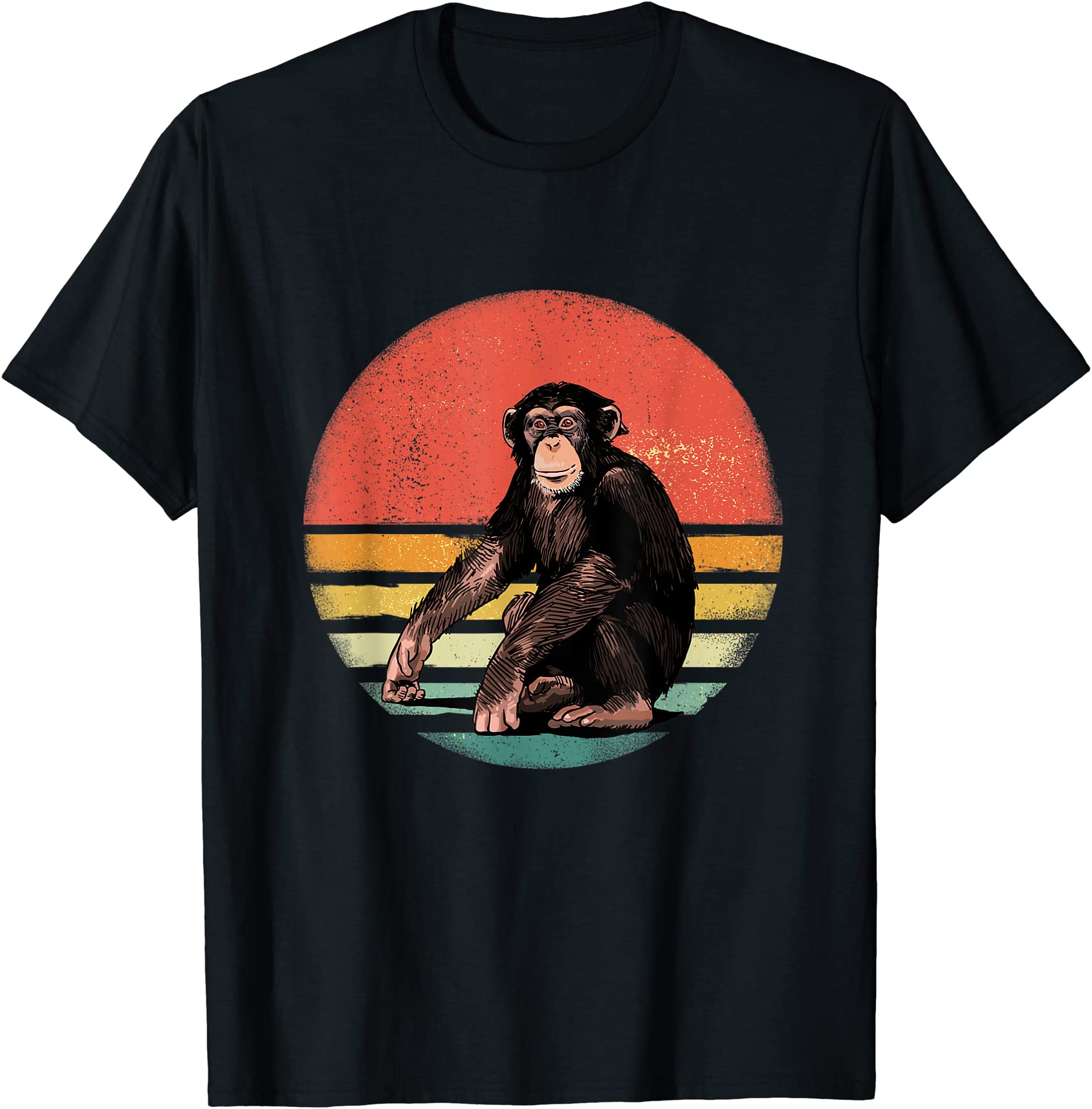 retro vintage chimpanzee monkey wild forest animal t shirt men - Buy t ...