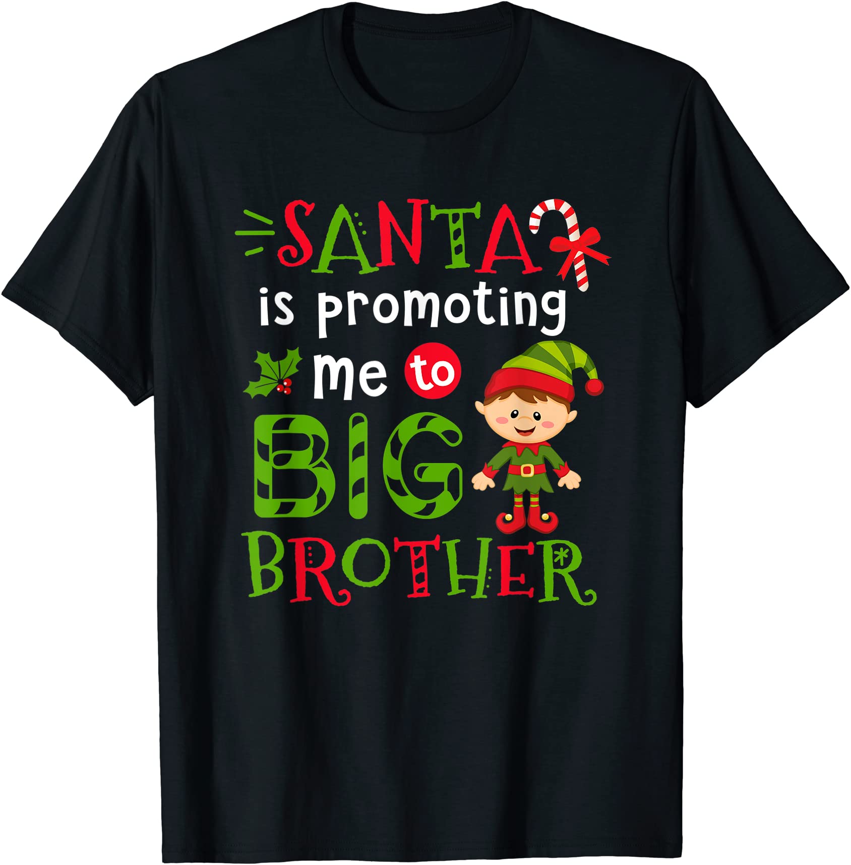 santa is promoting me to big brother christmas kids boys t shirt men ...