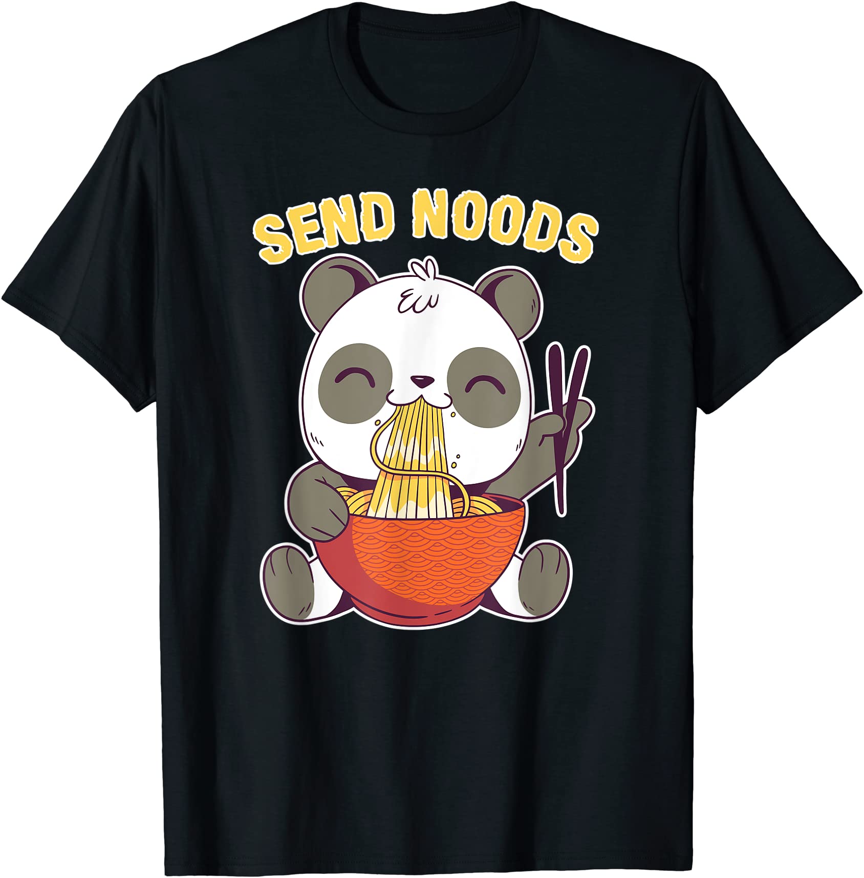 send noods funny ramen noodle panda t shirt men - Buy t-shirt designs