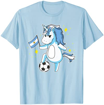 Soccer unicorn argentina jersey shirt argentinian football men t shirt template vector