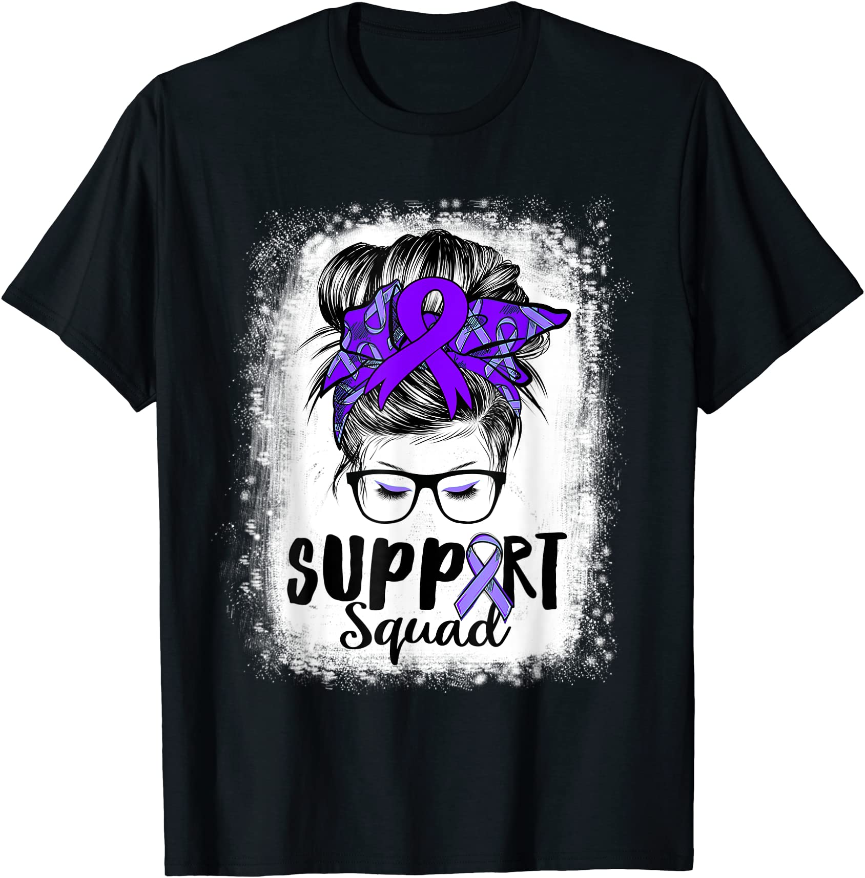 Support Squad Messy Bun Purple Warriorr Epilepsy Awareness T Shirt Men Buy T Shirt Designs