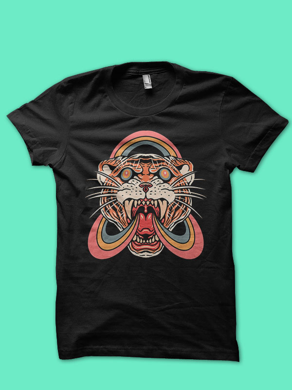 Trippy Tiger Streetwear T-shirt Design Graphic by doni.pacoceng · Creative  Fabrica