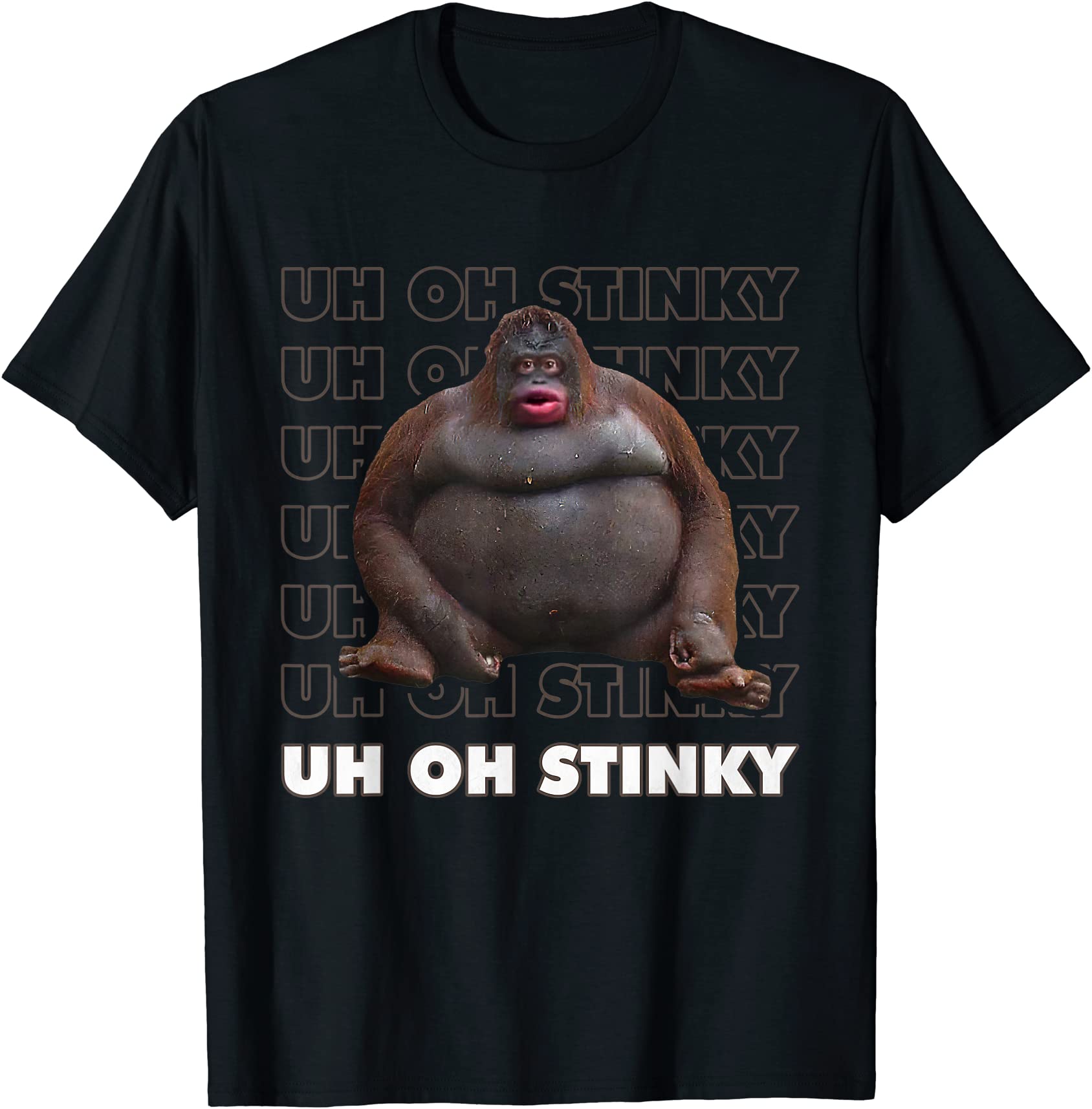 uh oh stinky poop meme funny monkey t shirt men - Buy t-shirt designs