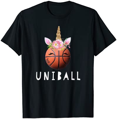 Uniball funny unicorn basketball girls t shirt men