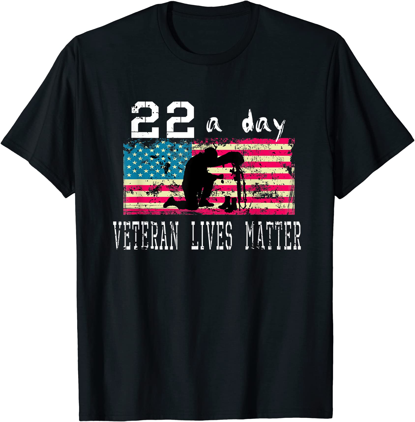 veteran lives matter suicide awareness ptsd veteran 22 a day t shirt ...