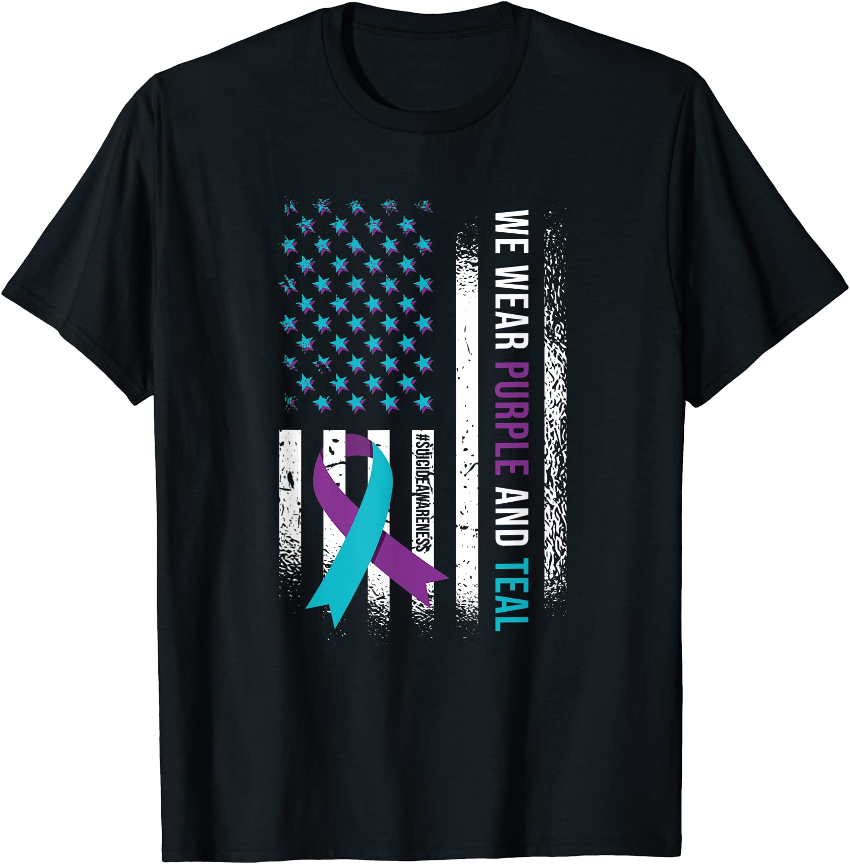 we wear purple amp teal suicide prevention awareness t shirt men - Buy ...